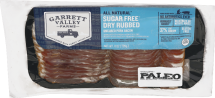 Garrett Valley Uncured Paleo Bacon 8 oz., selected varieties product image.