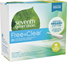 Seventh Generation Tampons with Applicator 18 count, selected varieties other Seventh Generation Feminine Care also on sale product image.