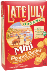 Late July Organic Mini Sandwich Crackers 5 oz., selected varieties product image.